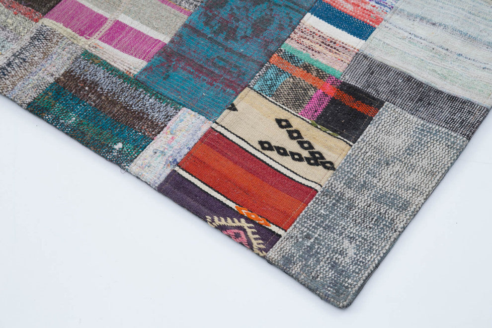 Rug N Carpet - Handmade Turkish 8' 1'' x 10' 0'' Rustic Patchwork Kilim Rug