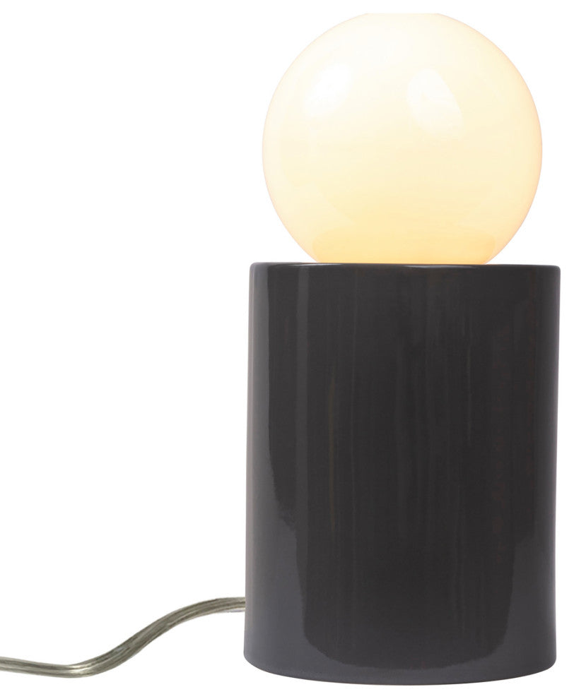 Short Pillar Table Lamp, Gloss Gray