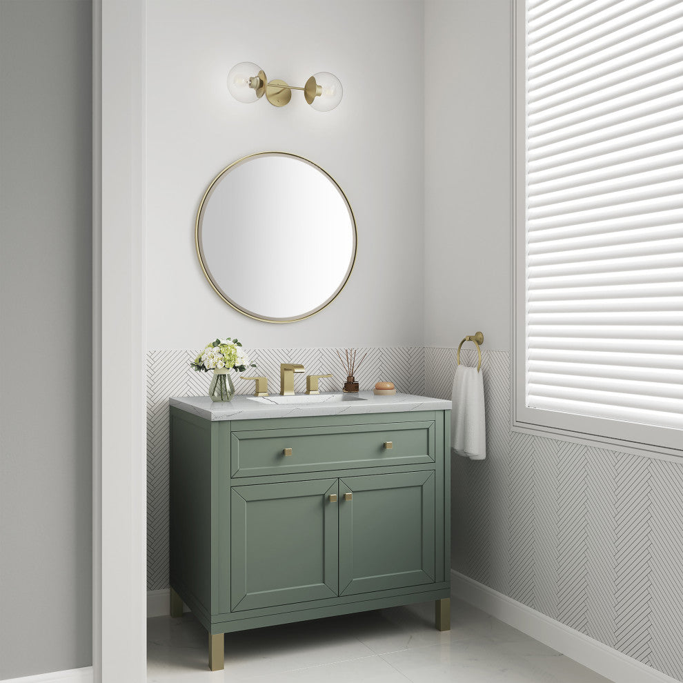 Chicago 36" Single Vanity, Smokey Celadon,  Ethereal Noctis Top