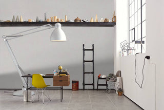 Modern Plains Textured Wallpaper, Concrete Walls, Gray White, 1 Roll