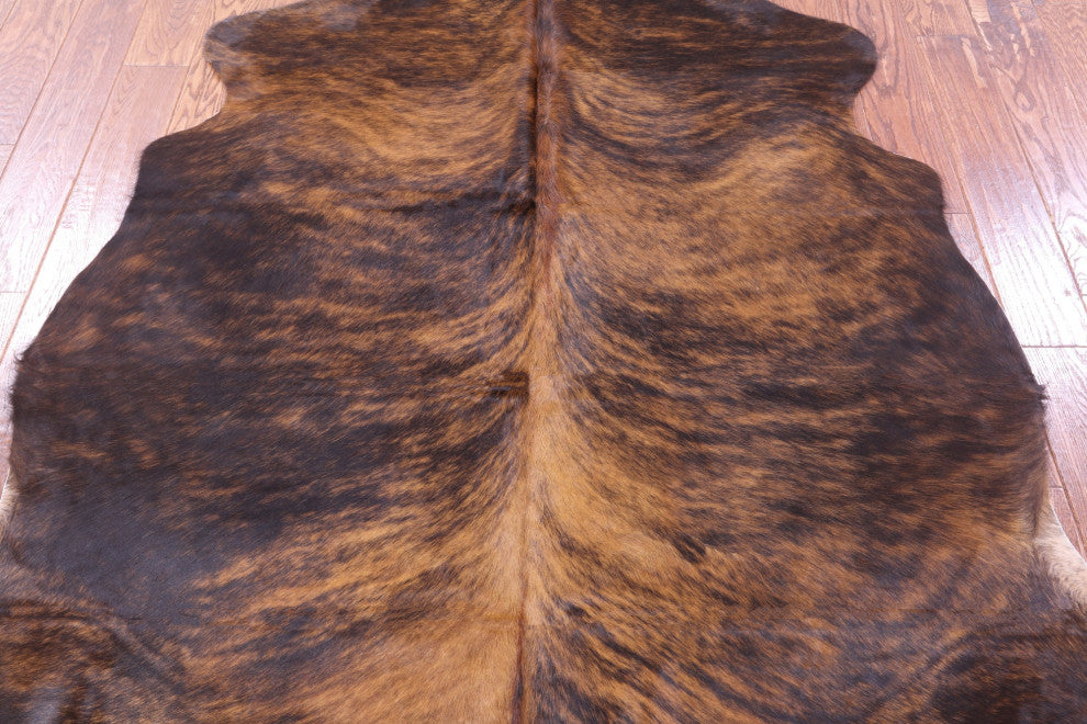 6' 7" X 5' 8" Brindle Natural Cowhide Rug C2295