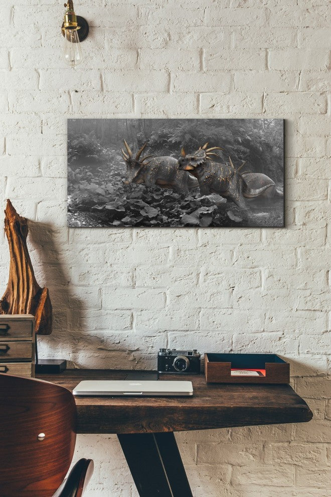 Epic Graffiti "Styracosaurus" Giclee Canvas Wall Art, 12"x24"