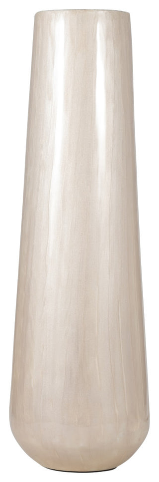 Metal 24"H Alabastron Vase, Pearl White