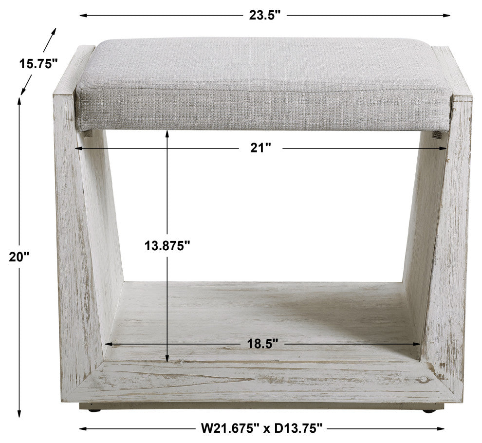 Uttermost Cabana White Small bench