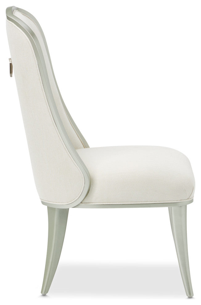 Penthouse Dining Side Chair, Frosted Linen/Silver Mist