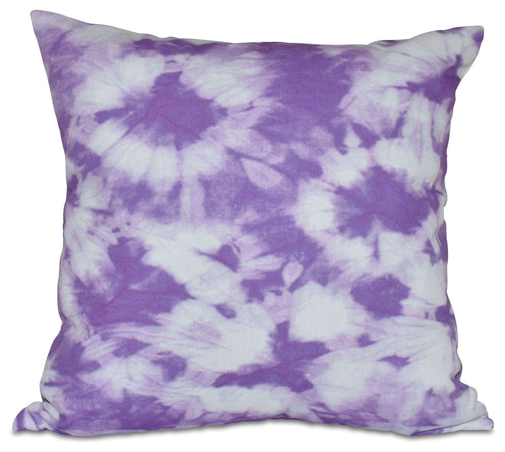Chillax, Geometric Print Pillow, Purple, 16"x16"