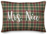 Mrs. Nice, Tartan Plaid 14x20 Lumbar Pillow