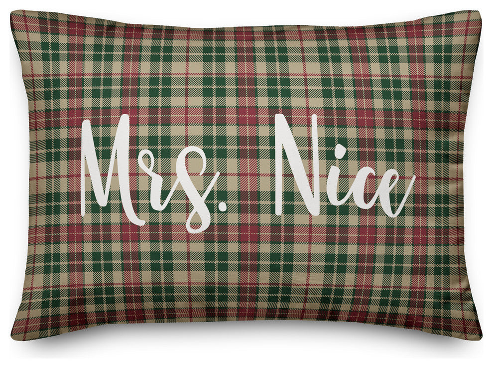 Mrs. Nice, Tartan Plaid 14x20 Lumbar Pillow