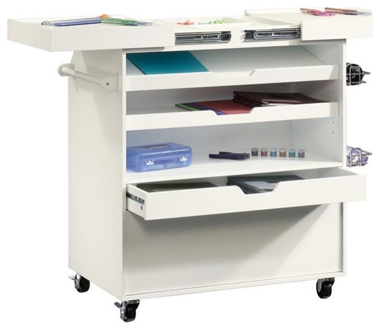 Sauder Select Craft Cart in Soft White