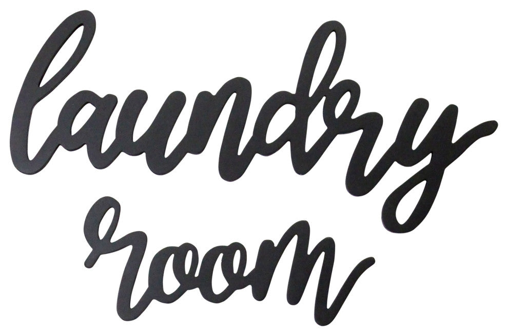 HomeRoots Wood Laundry Room Script Wall Decor