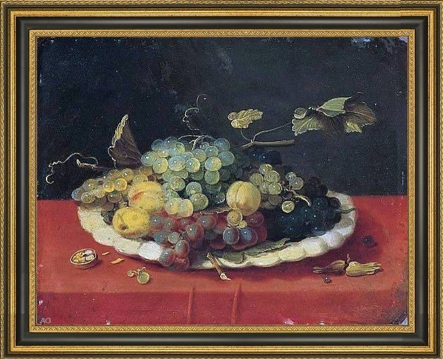 Jan Van I Kessel StillLife with Fruit Framed Premium Canvas Print, 21"x28"