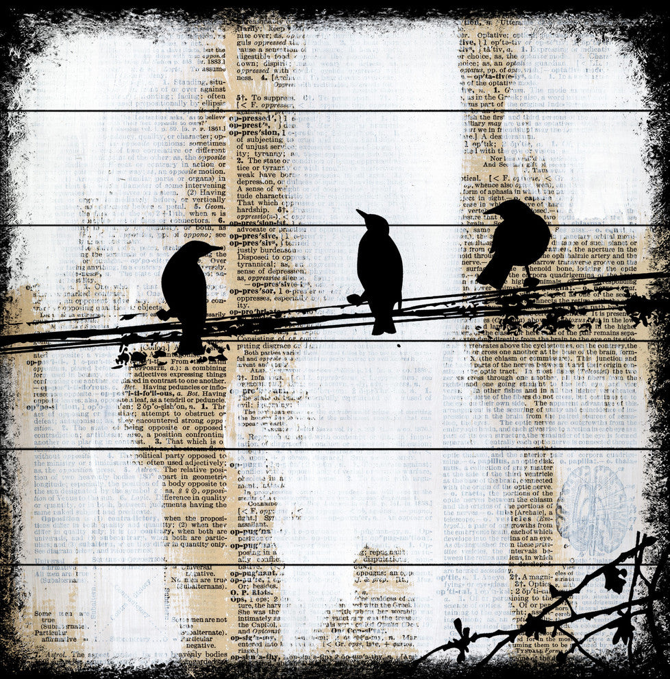 Marmont Hill, "Winged Gossip" by Vicki Butler Painting Print, White Wood