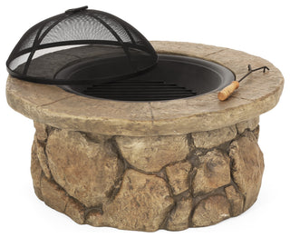 GDF Studio Taylor Outdoor Natural Stone Fire Pit