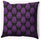 18" x 18" Cat Clowder Indoor/Outdoor Polyester Throw Pillow, Amethyst