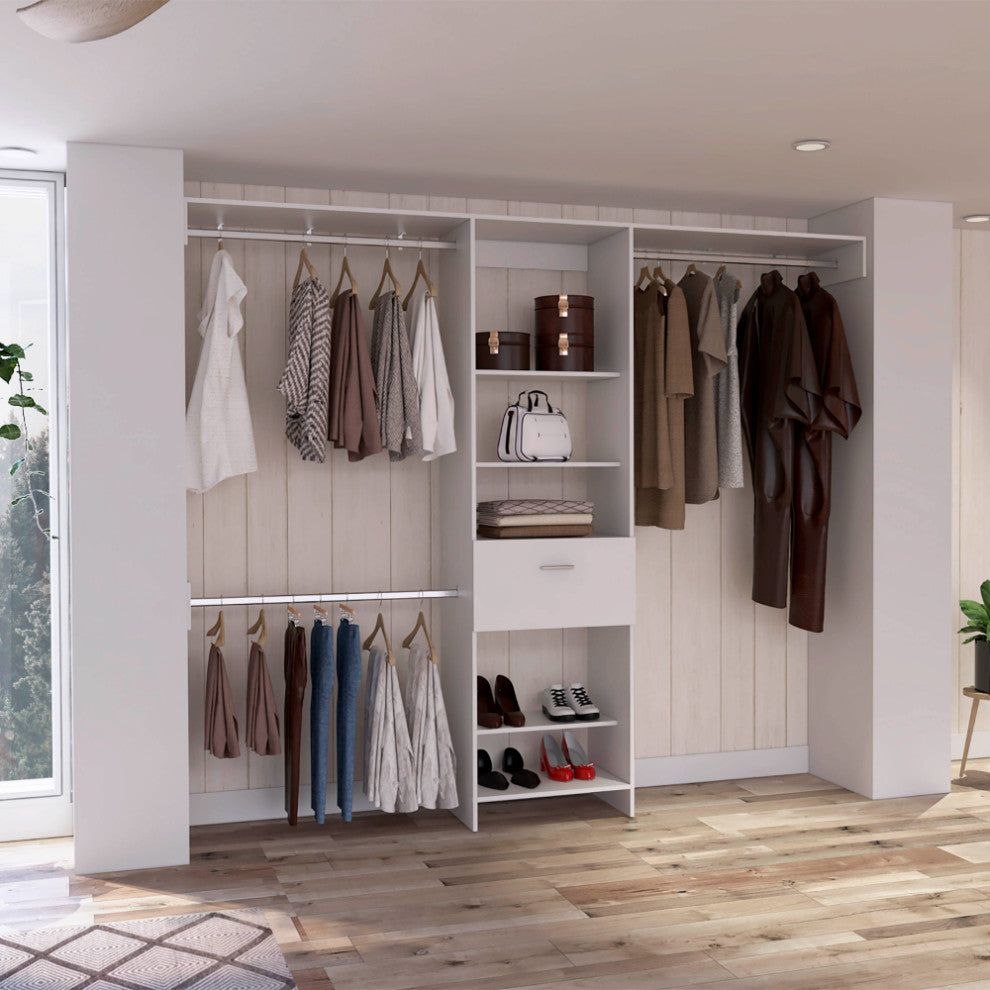 250 Closet System British, Bedroom, White