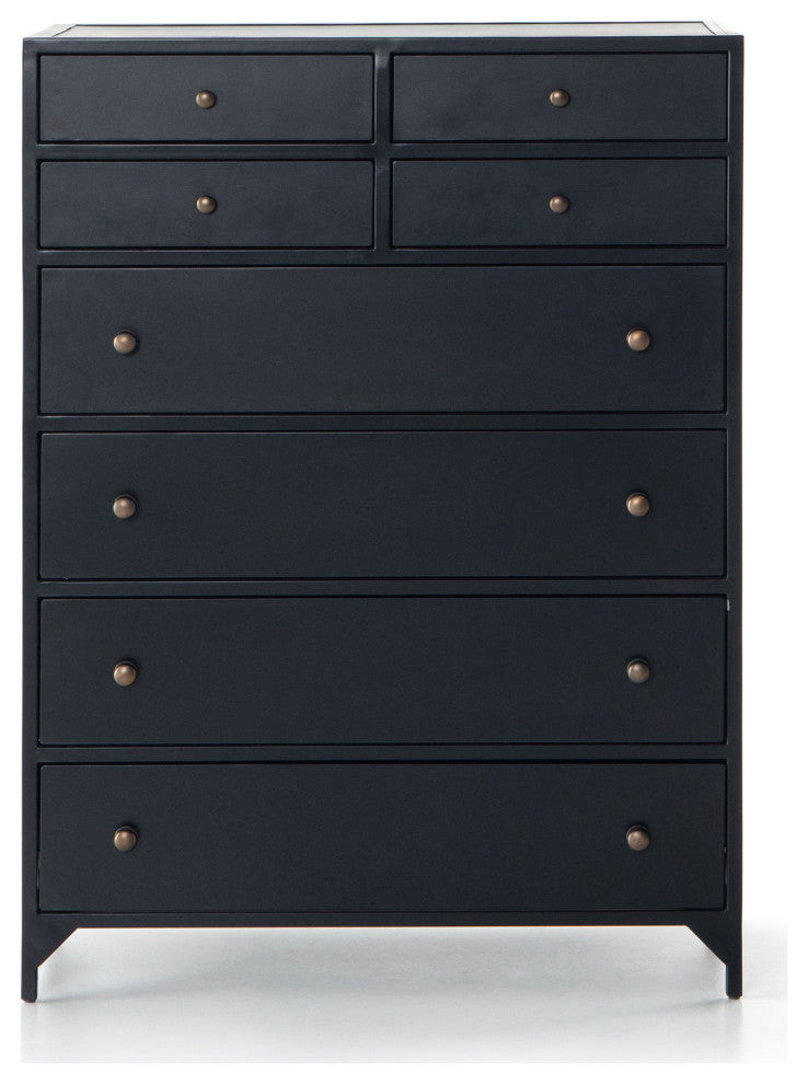 Belmont 8 Drawer Tall Dresser, Black