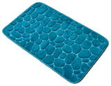 Bathroom Rug Memory Foam Mat 3D Pebble , Peacock Blue, 32" X 20"