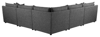 Sasha 5-piece Upholstered Modular Sectional Barely Black