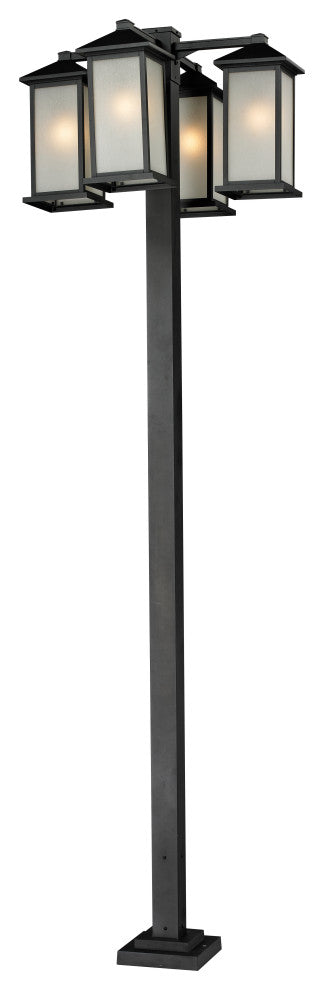 Zlite 547-4-536P-BK 4 Head Outdoor Post, White Seedy