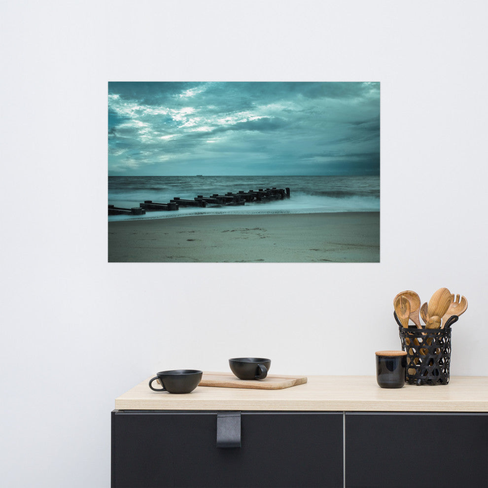 Blue Morning at Rehoboth Coastal Wall Art Unframed Photo Paper Print, 24" X 36"
