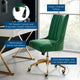 Computer Work Desk Tufted Chair, Velvet, Gold Green, Home Business Office