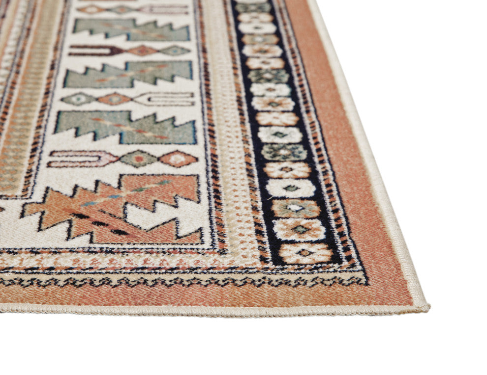 Sonoma Gypsy Rust, Black, Ivory, Aqua Viscose Area Rug