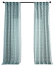 Honeycomb Ripple Printed Cotton Curtain Single Panel, Honeycomb Ripple Aqua, 50wx84l