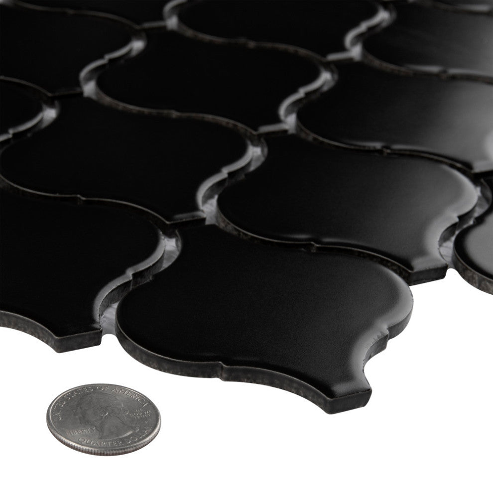 Metro Lantern Matte Black Porcelain Floor and Wall Tile