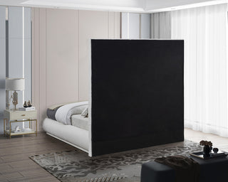 Brooke Linen Textured Fabric Upholstered Bed, Cream, King