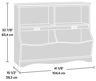 Sauder Pogo Engineered Wood Bookcase/Footboard in Soft White Finish