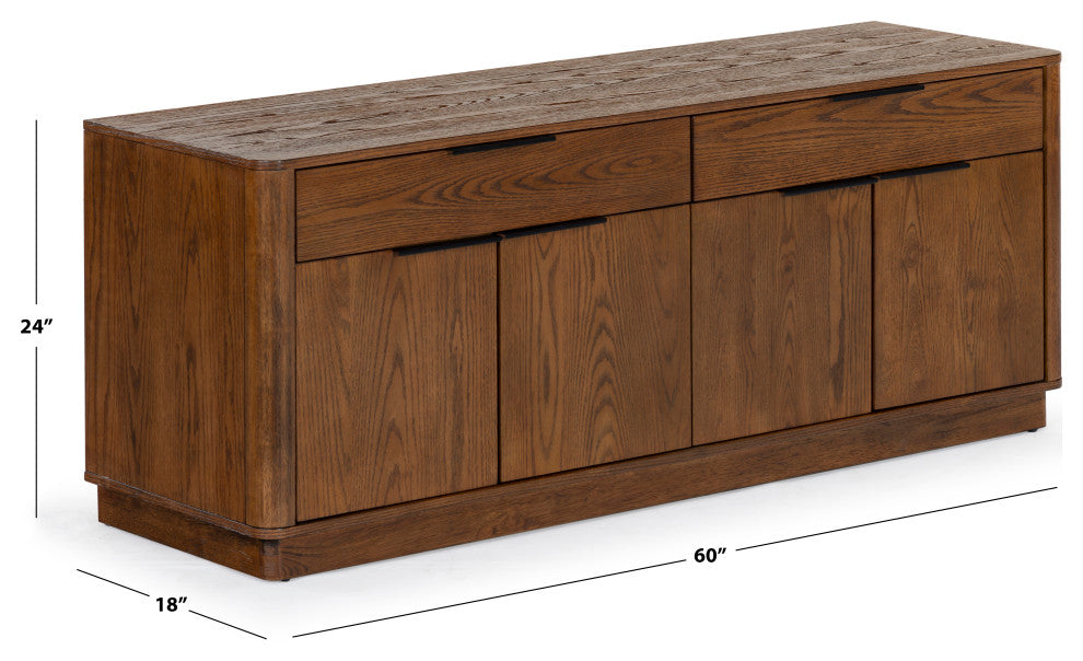 Safavieh Couture Gabrietta Wood Tv Stand, Medium Oak/Black