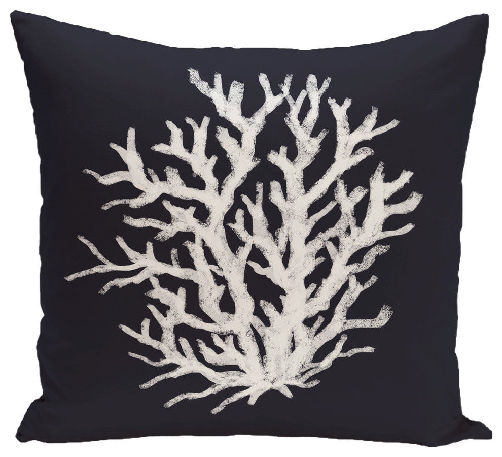 Coral Reef Geometric Print Outdoor Pillow, Bewitching, 18"x18"