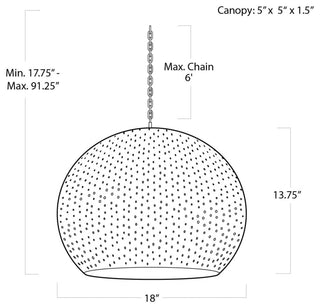 Pierced Metal Sphere Pendant (Polished Nickel)