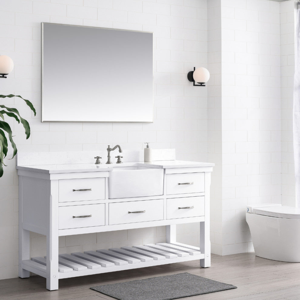 Wesley 60" Bathroom Vanity, White