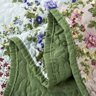 Patchwork Quilted 8-Piece Bed Spread Coverlet Set, Pink, Queen