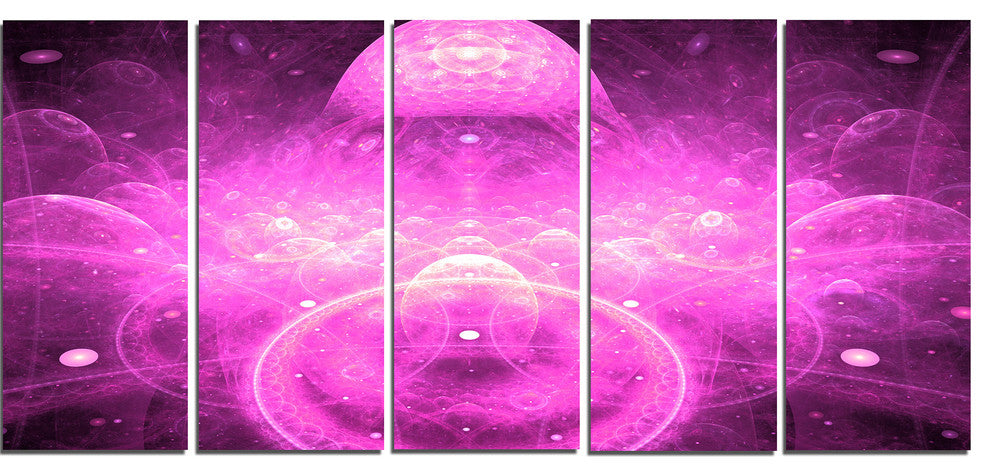 Bright Purple Infinite World, Floral Canvas Art Print, 60"x28", 5 Panels