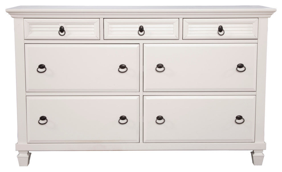 Winchester 7 Drawer Dresser, White
