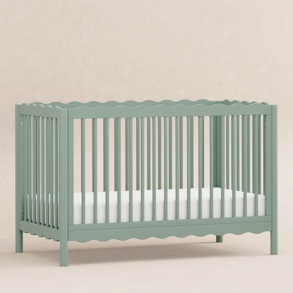 Swell 4-in-1 Convertible Crib With Toddler Bed Conversion Kit, Light Sage
