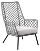 Marco Steel and Truffle Rope Indoor Outdoor Steel Lounge Chair, Gray