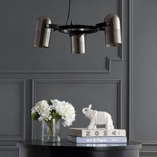 Loki 22" 3-Light Adjustable Metal LED Pendant, Brushed Nickel