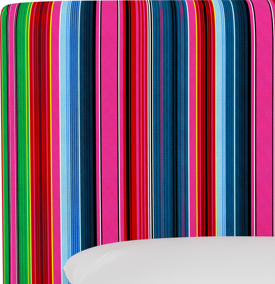 Browder Twin Upholstered Headboard, Serape Stripe Bright Multi