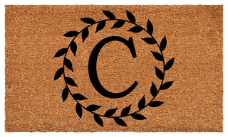 Calloway Mills Laurel Wreath Doormat, Letter C