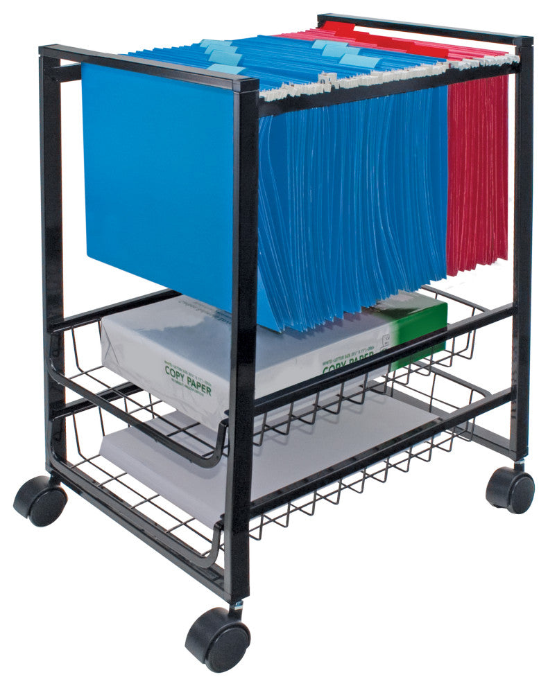Mobile File Cart-Letter Size Suspension File, Black