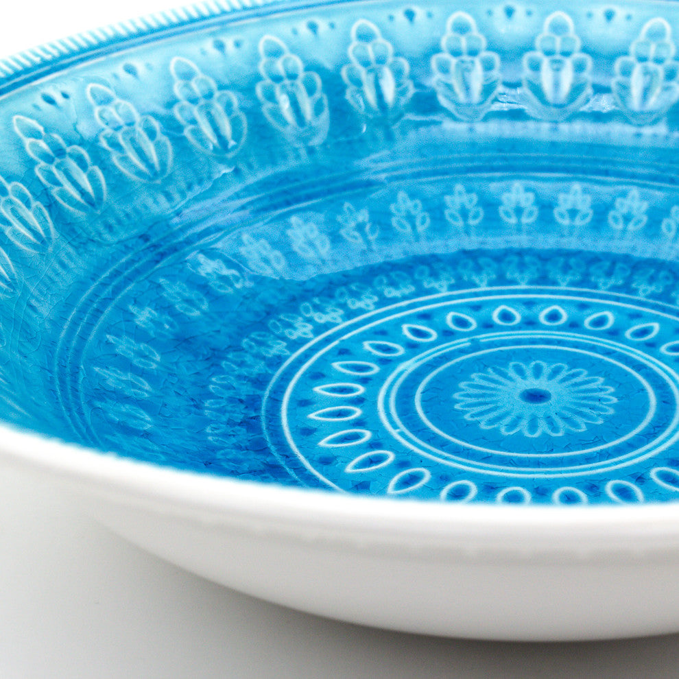 Euro Ceramica Fez Serving Bowl, Turquoise