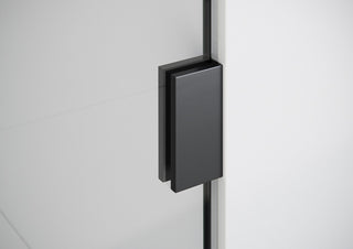 58.25"x64" Frameless Shower Bath Door Wall Hinge, Matte Black