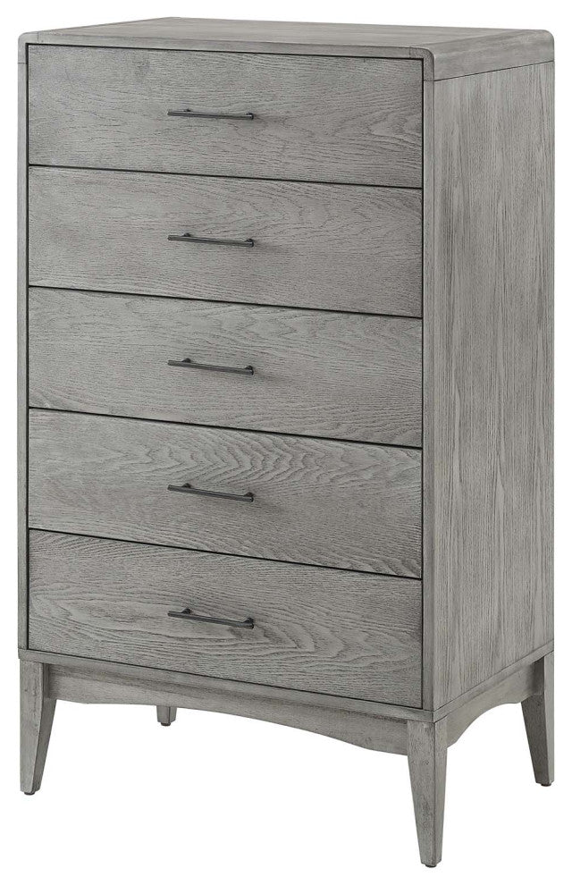 Platform Bed Chest Nightstand Set, Full Size, Wood, Gray, Modern Room