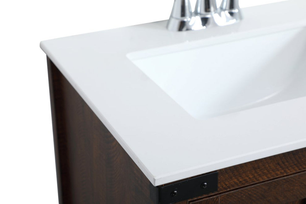 Home Living 19" Modern Espresso-Light Bathroom Vanity, Espresso