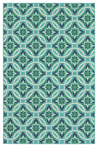 Oriental Weavers Meridian Blue/Green Floral Indoor/Outdoor Rug 7'10"X10'10"