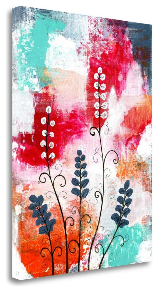 "Bright Abstract With Flowers" By Sarah Ogren, Giclee on Gallery Wrap Canvas