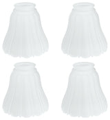 23087-4 Replacement Bell Shaped Frosted Ribbed Glass Shade, 4 Pack